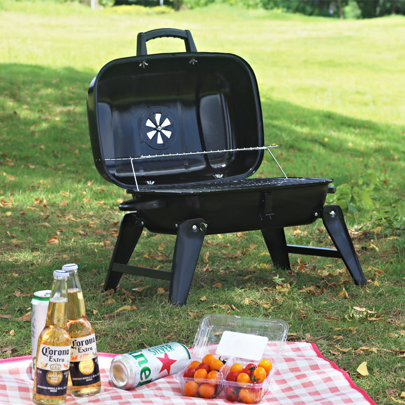 Experience the Joy of Outdoor Cooking with the Portable Foldable Hamburger BBQ Grill